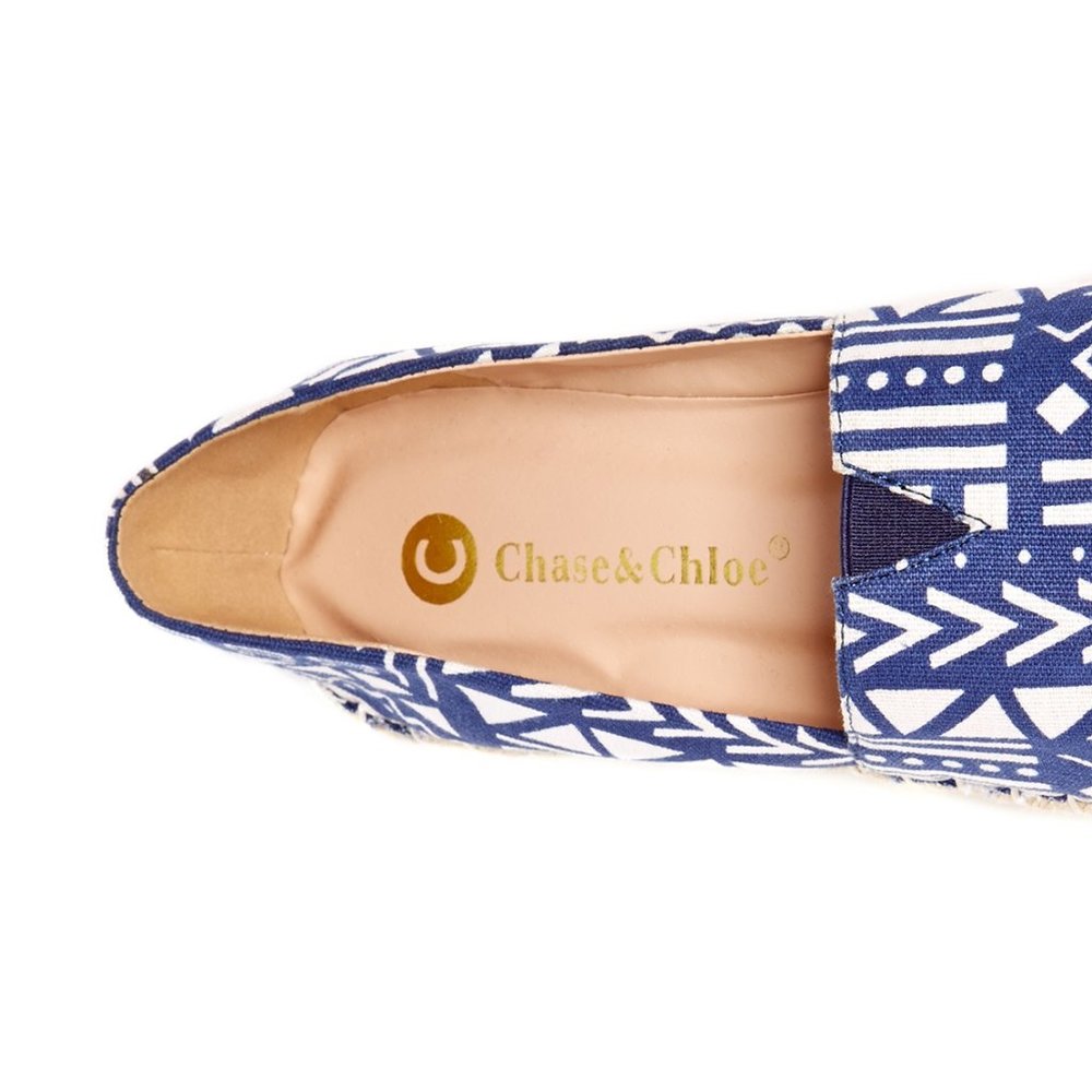 Chase & Chloe New Espadrilles Jute Platform Flats Slip-On NIB Women's 8 - Picture 4 of 16